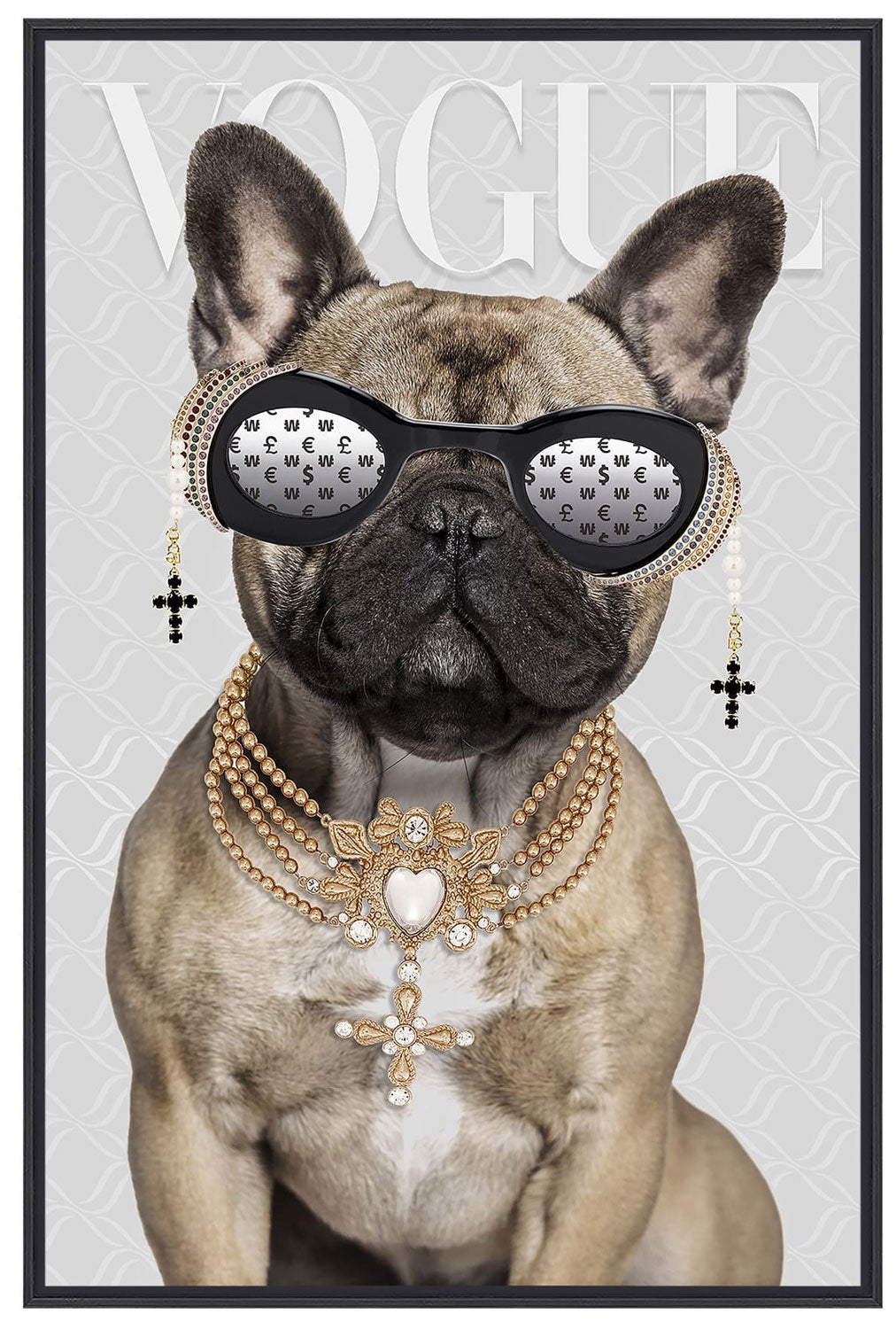 LS-LebenStil Doggy Wandbild Bulldogge 40x60cm Vogue Natur