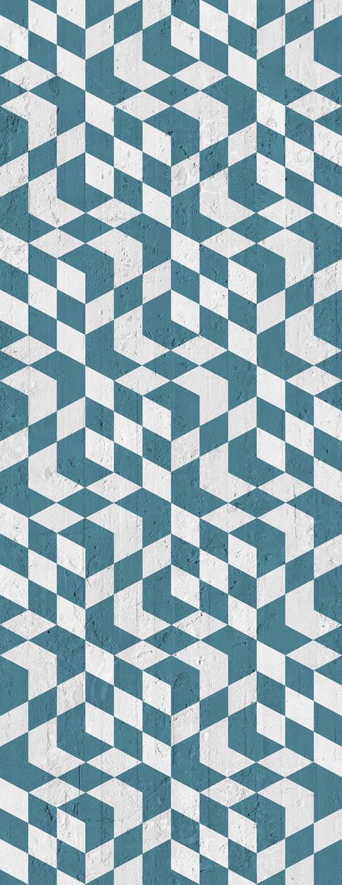 Mineheart Wallpaper Petroleum Geometric Cubes Tapete Petrol Rolle Würfel