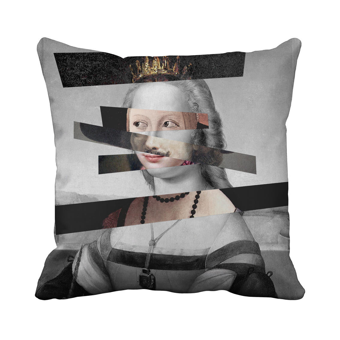 Mineheart Patch Ritza Kissen 45x45 cm Collage Schwarz