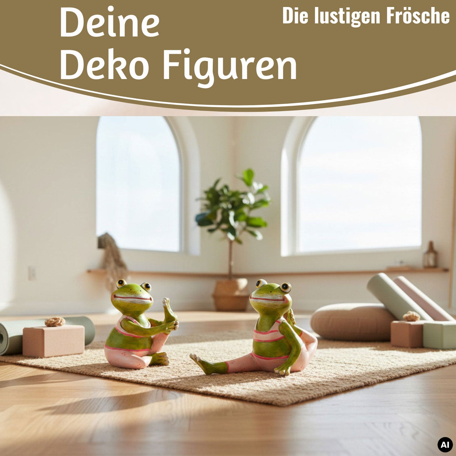 LS-LebenStil Yoga Frösche Deko-Figuren Set 8cm Grün Pink
