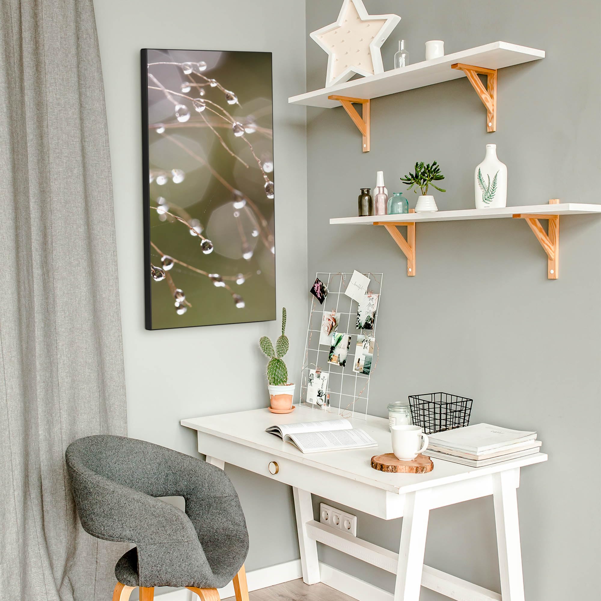 Banjado Magnettafel Tau Auf Zweigen Metall Pinnwand 78x37 mit Magneten