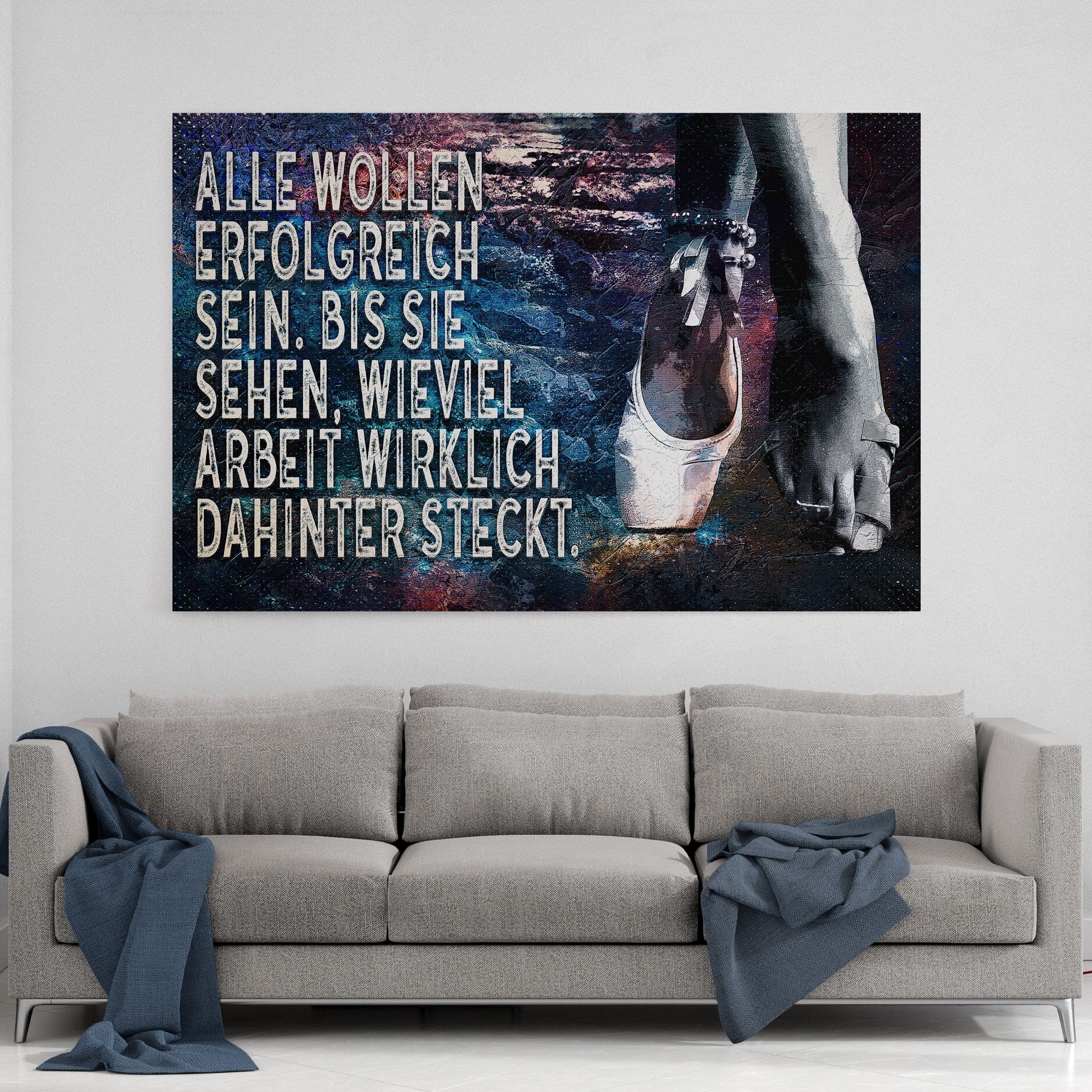 Hustling Sharks Wandbilder Preis des Erfolges Wandbild 45x30 Spruch