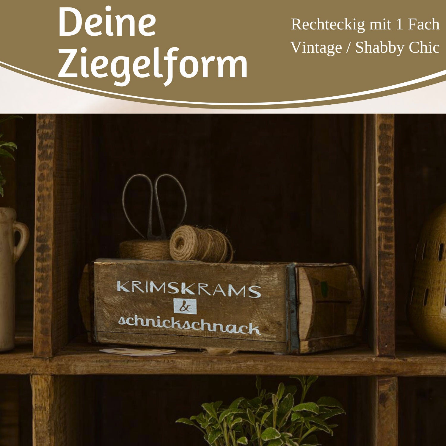 LS-LebenStil Möbel & Wohnen Ziegelform Unika 31x15cm Holzbox