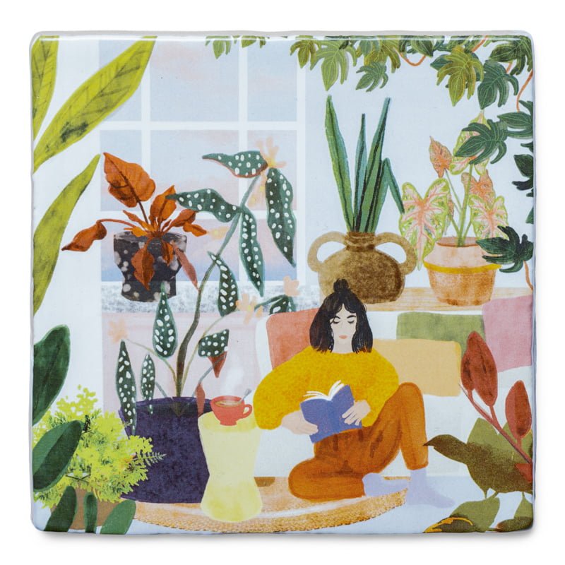 StoryTiles Delft blue Tot rust komen Fliese S 10x10 cm Pflanzen