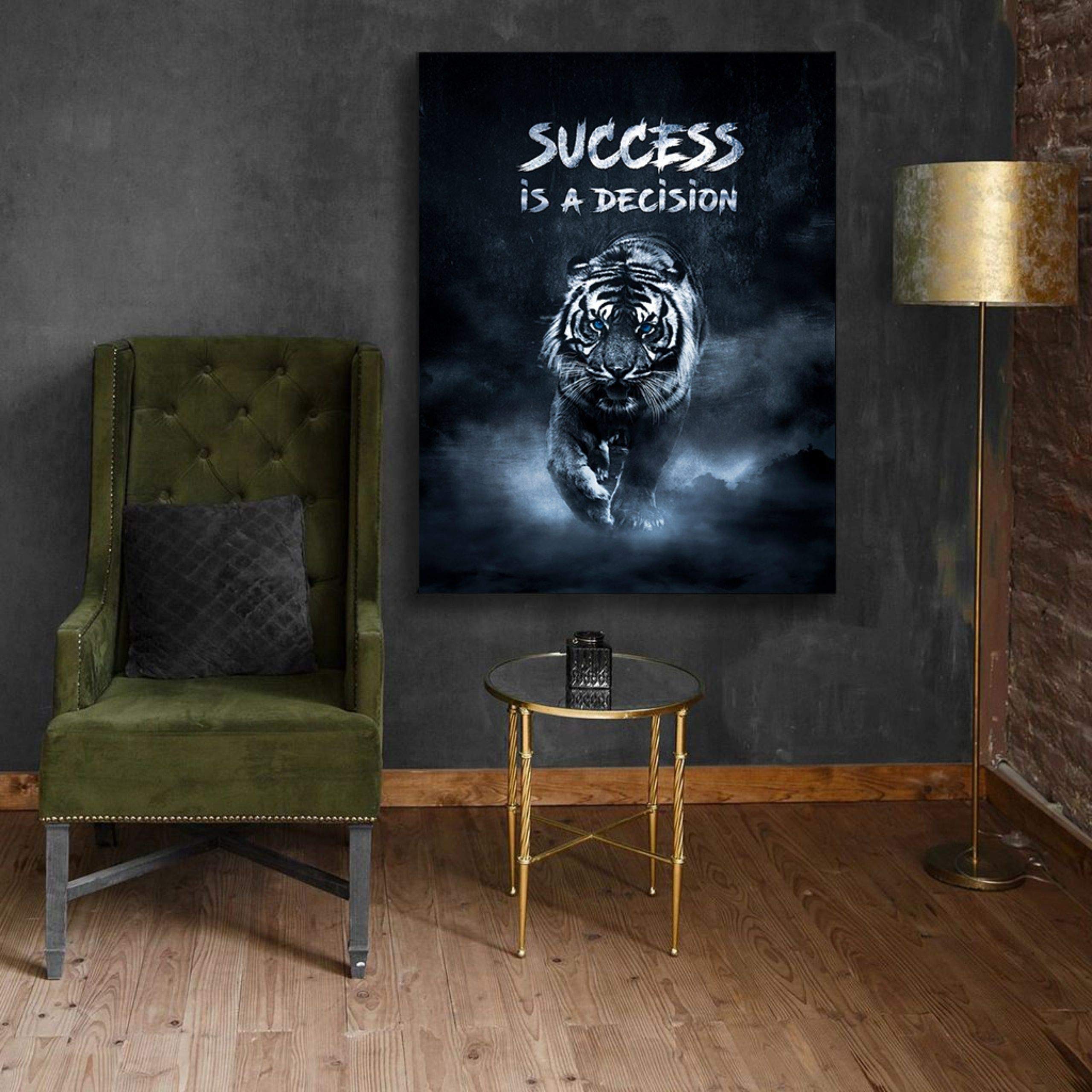 Hustling Sharks Success is a Decision Leinwandbild 30x45 cm