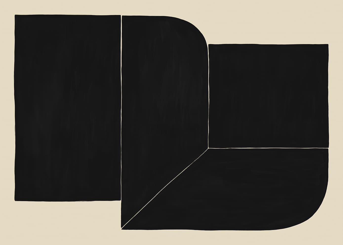 The Poster Club 6AM Leinwandbild 50x70 cm Schwarz Beige