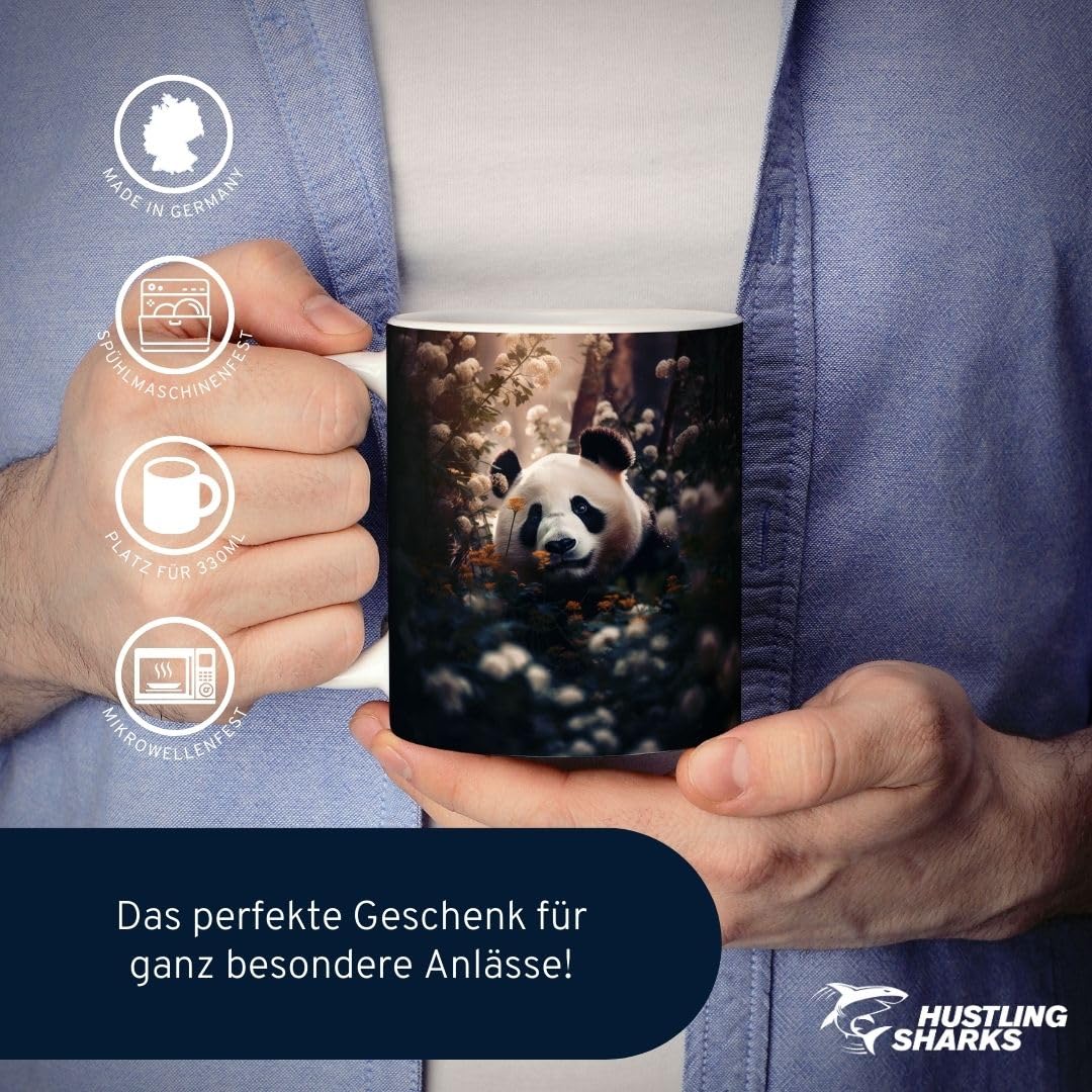 Hustling Sharks Wandbilder Der einsame Panda Tasse 330ml weiß Keramik