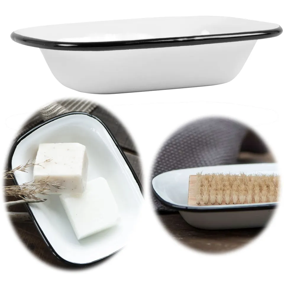 Ib Laursen Altum Seifenschale Emaille Creme Weiss 15cm
