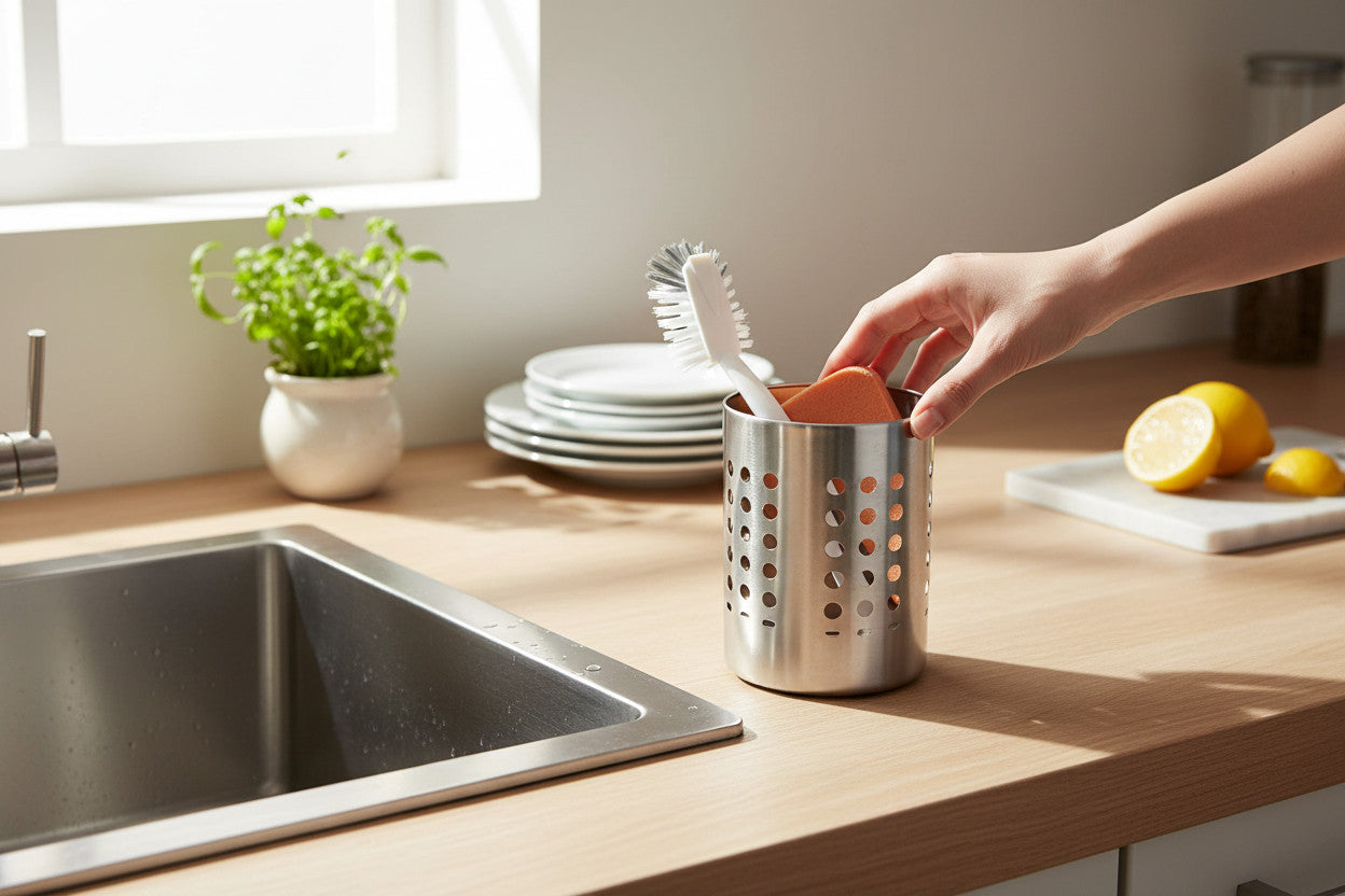 LS-LebenStil Küche & Haushalt Kampen Besteckständer Edelstahl 13cm