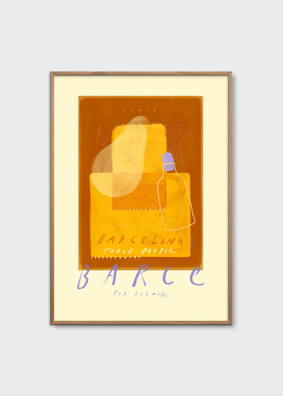 The Poster Club Barce Poster A4 beige lila