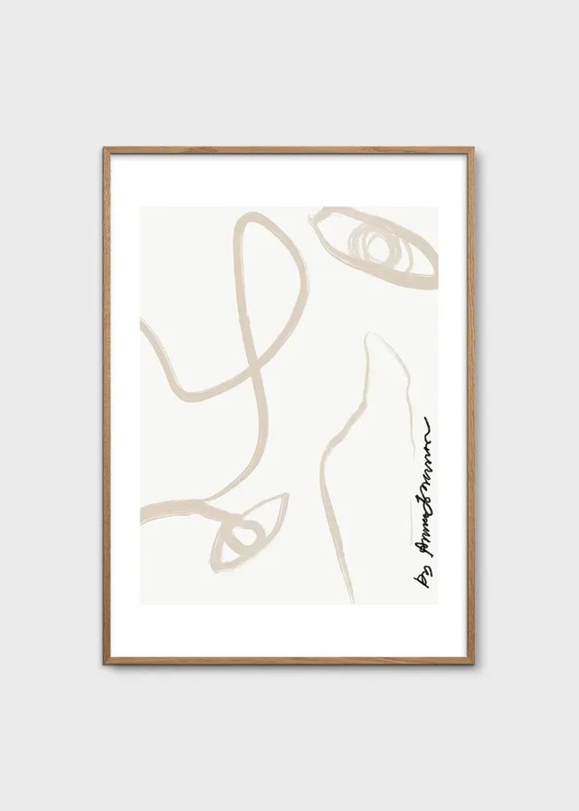 The Poster Club Eyes Kunstdruck 30x40 cm Linien Beige-Schwarz