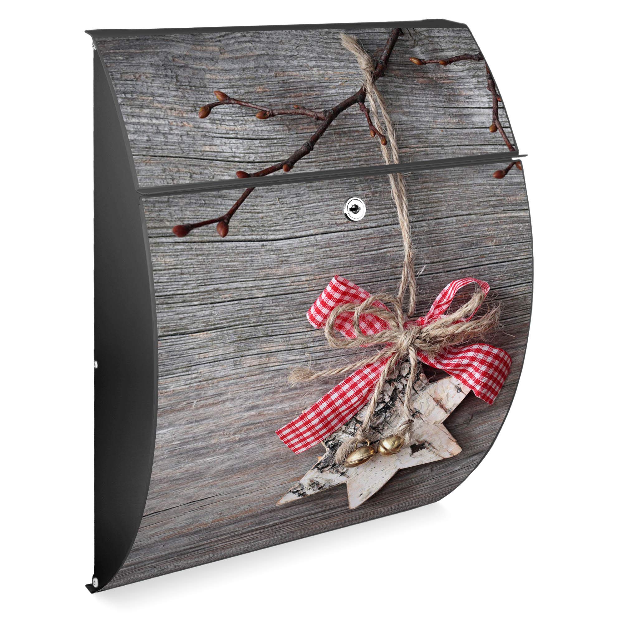 Banjado Riviera Briefkasten Anthrazit Weihnachtsstern A4