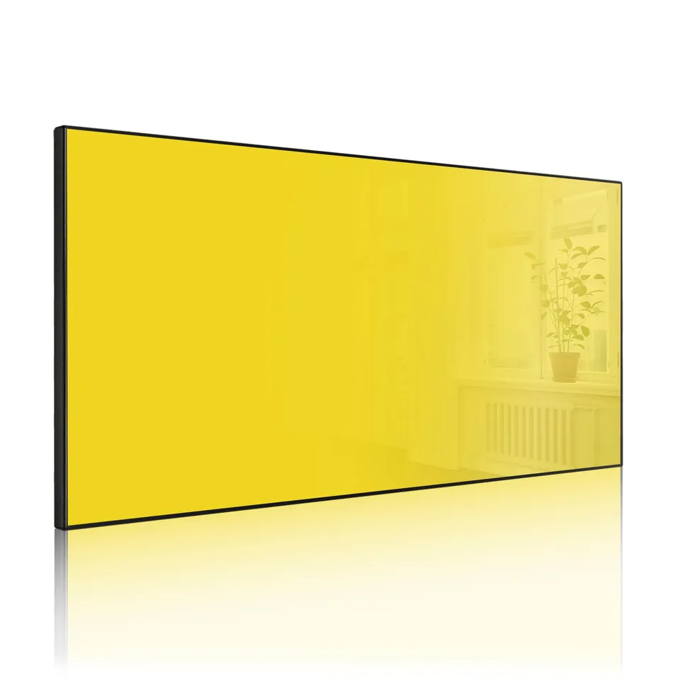 Banjado Magnettafel Metall 78x37cm Magnetwand Sonnengelb beschreibbar