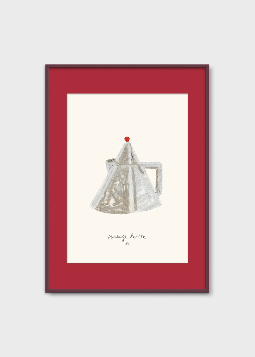 The Poster Club Vintage Kettle Kunstdruck 30x40 cm grau rot