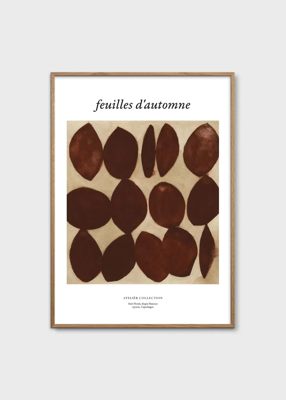 The Poster Club Art Prints Feuilles d'Automne Poster A4 braun
