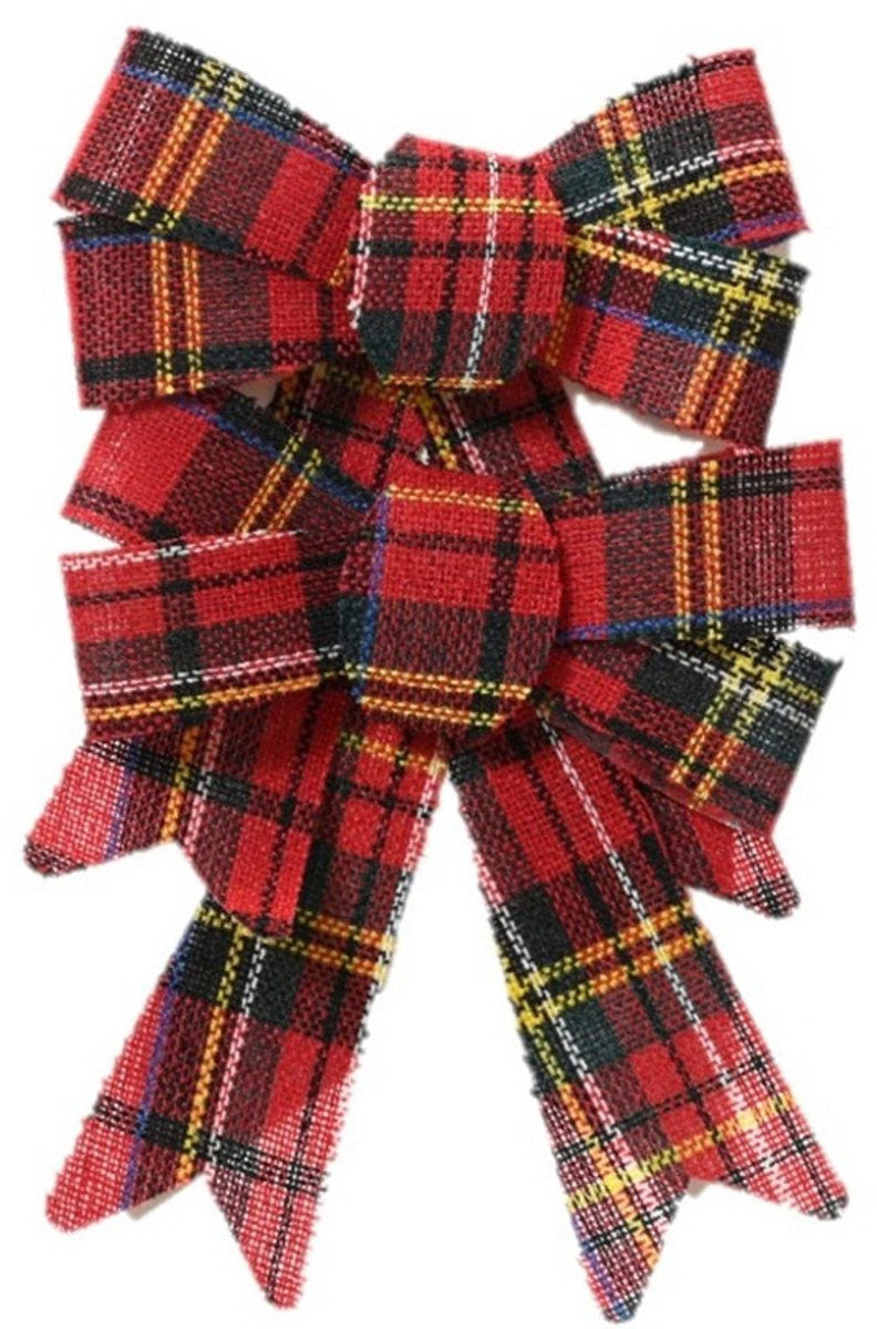 LS-LebenStil Möbel & Wohnen XL Weihnachtsschleife Schleife kariert 2er 17cm
