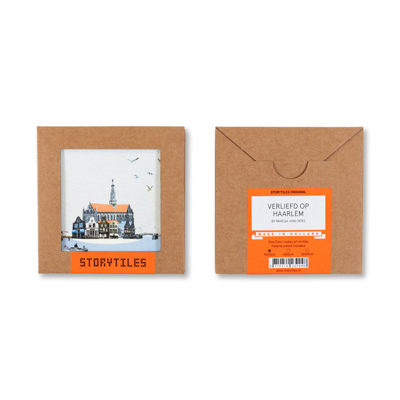 Storytiles Delft Blue Verliefd op Haarlem Fliese M 13x13 cm Boot