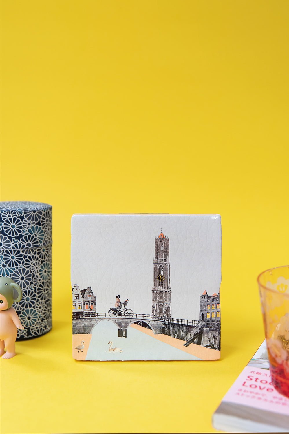 Storytiles Delft Blue Aan de Utrechtse grachten Fliese S 10x10 cm Stadt