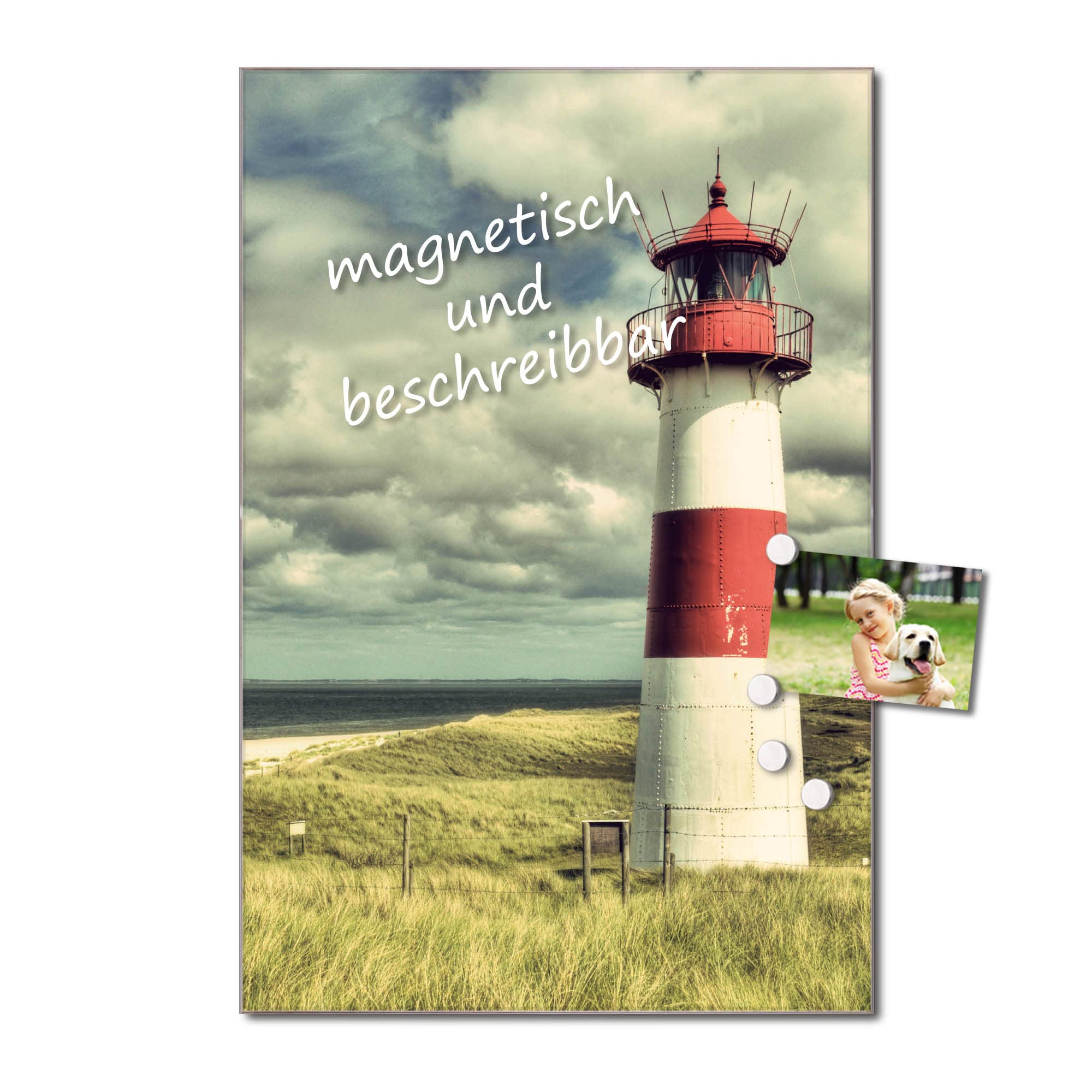 Banjado Glasboard Leuchtturm Sylt magnetisch 40x60cm beschreibbar