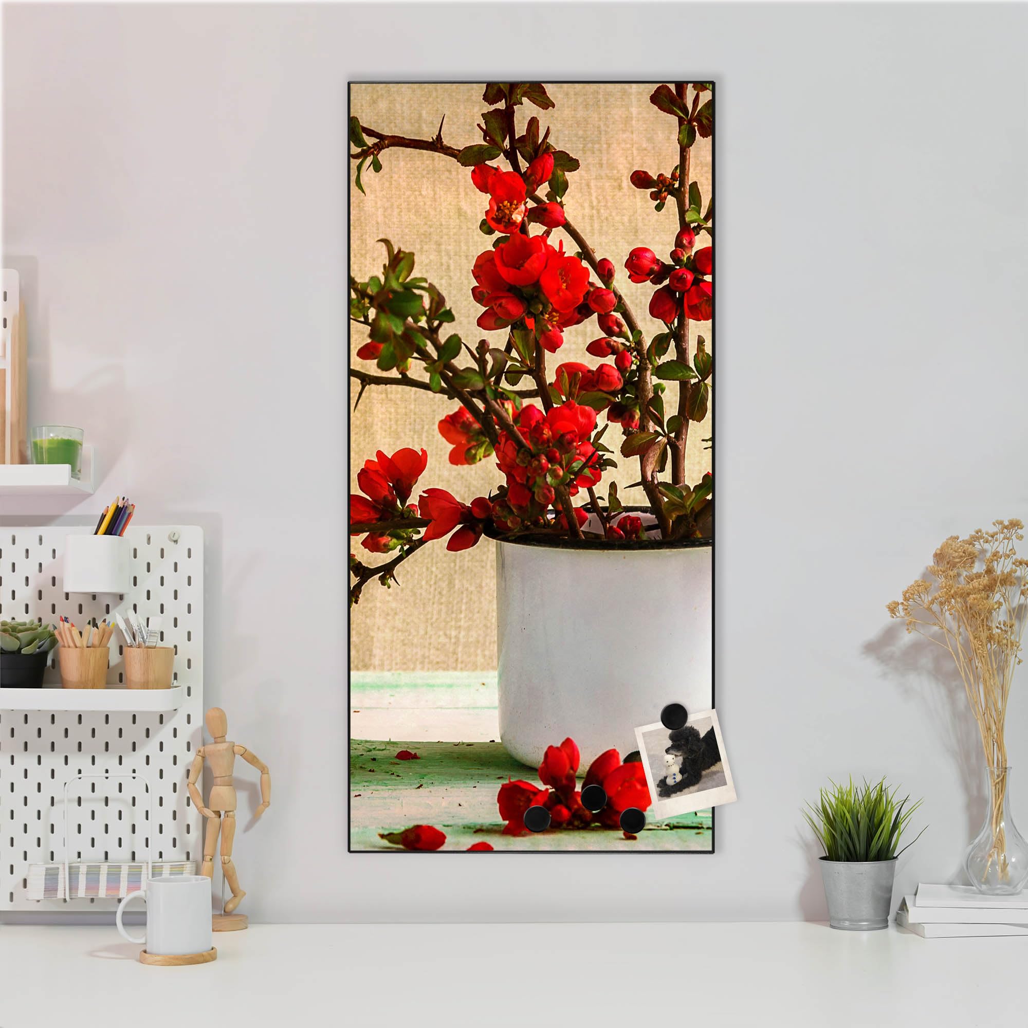 Banjado Magnettafel Berberitzen Pinnwand 37x78cm weiß