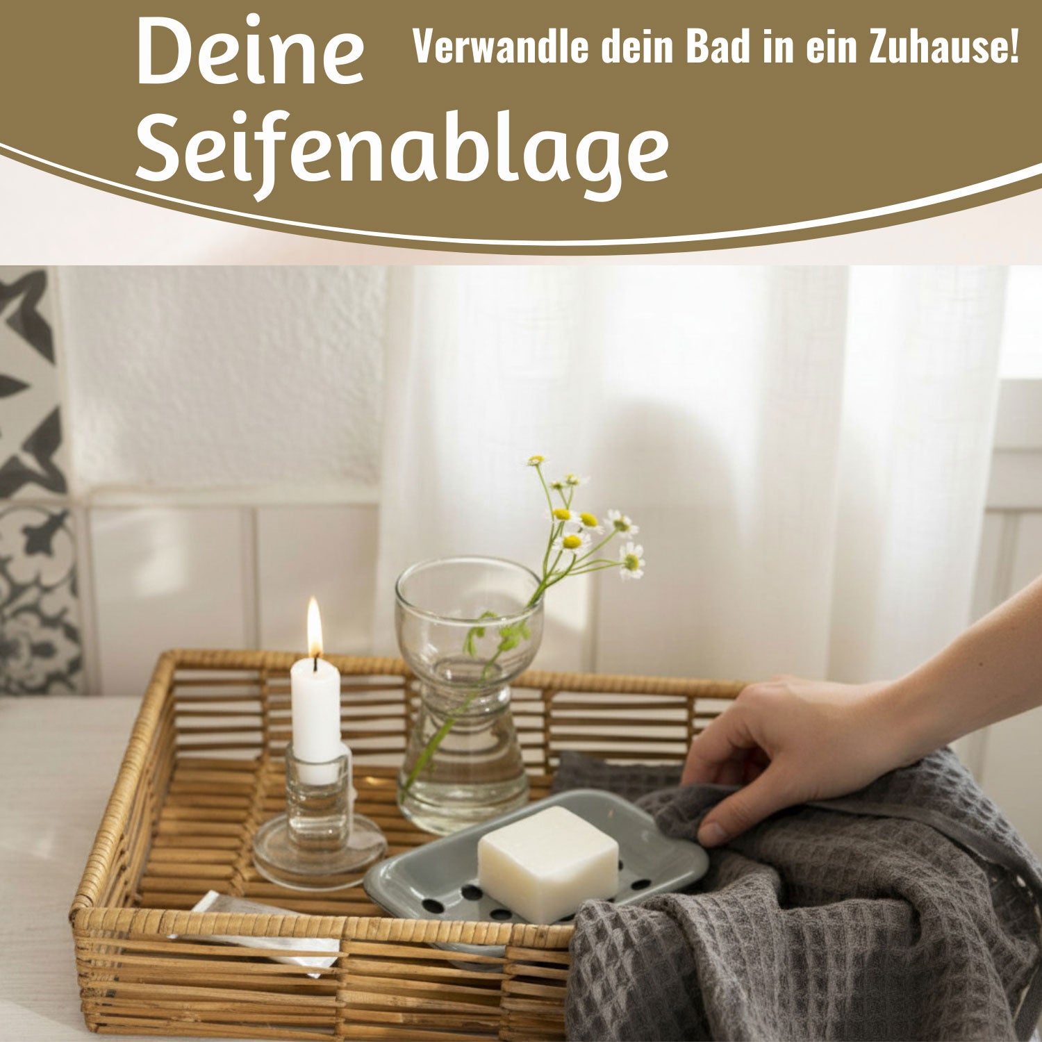 LS-LebenStil Altum Seifenschale grau Emaille 15 cm 2-tlg