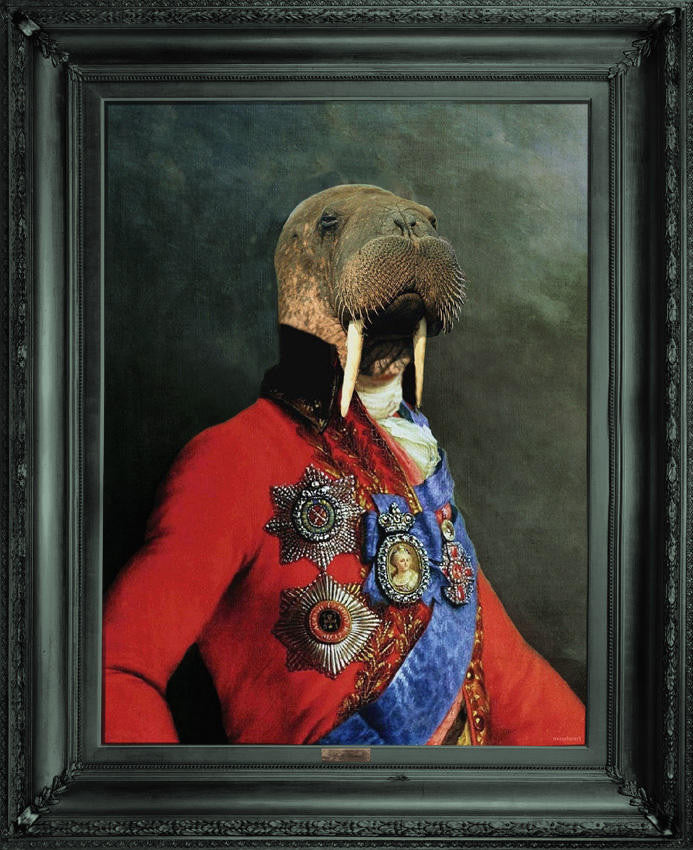 Mineheart Uncle Walter Leinwand Walross 66x76cm