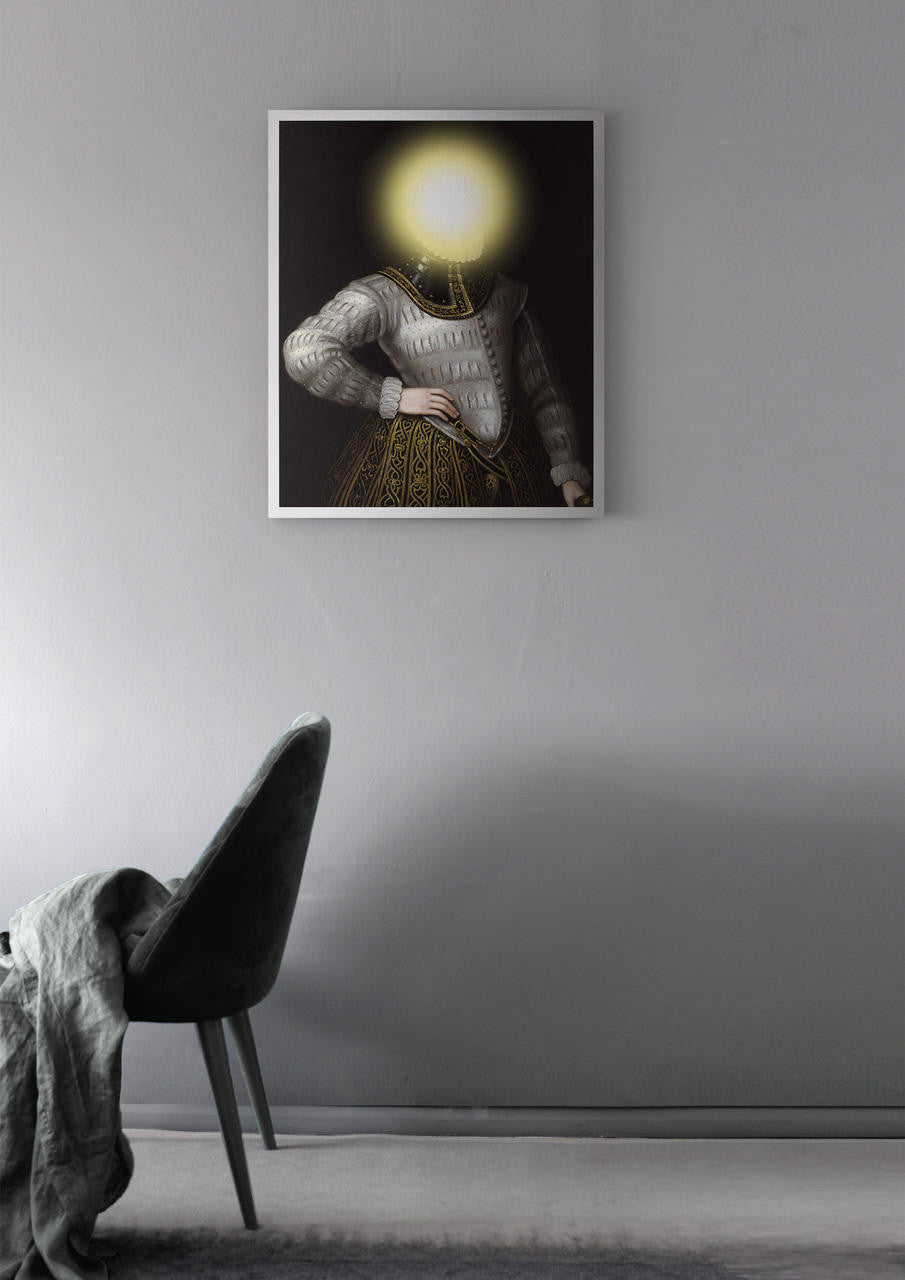 Mineheart Orb of Pleasure Yellow Man Wandbild Mini 43 x 53 cm gelb