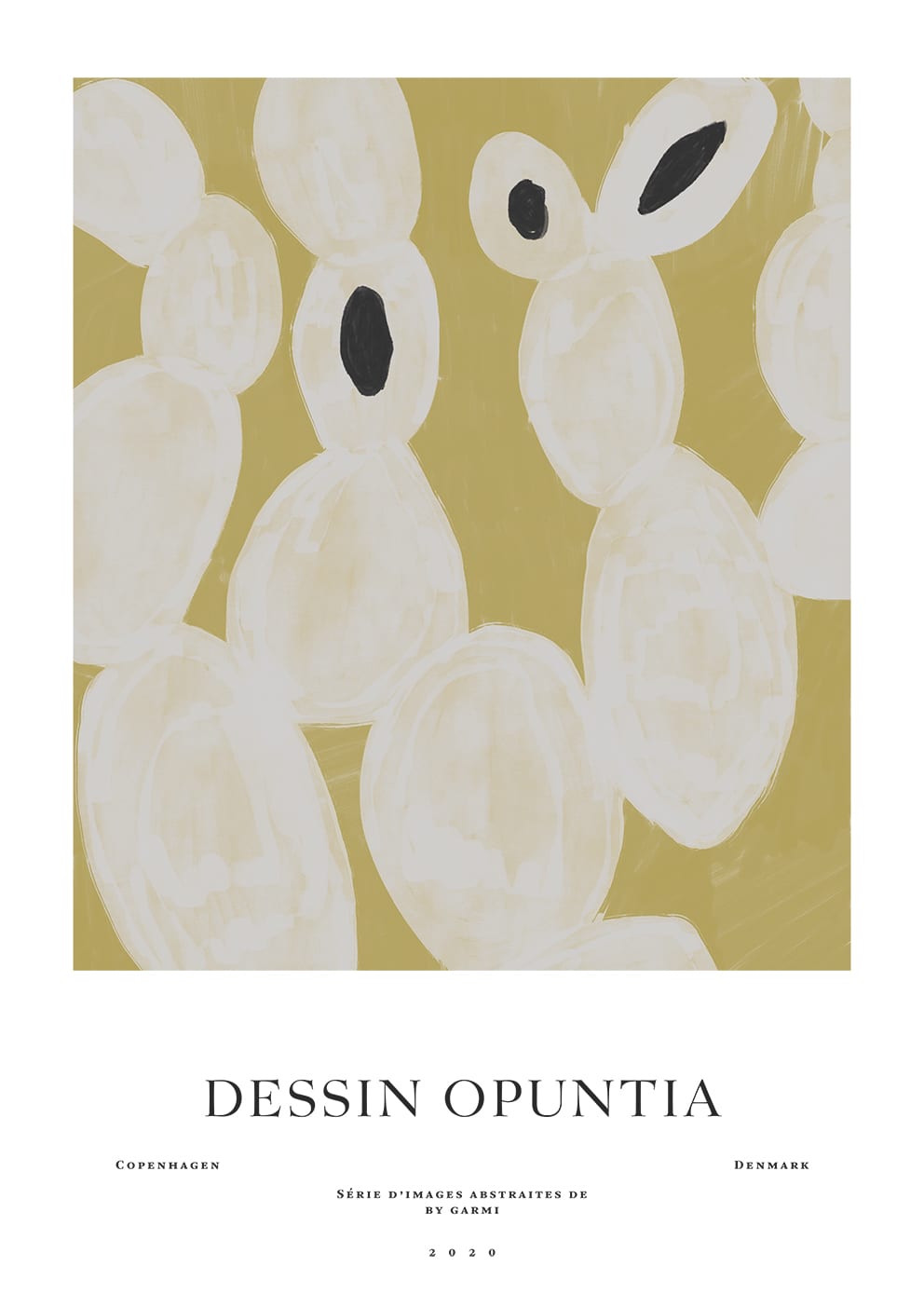 The Poster Club Dessin Opuntia Poster 50x70 cm beige
