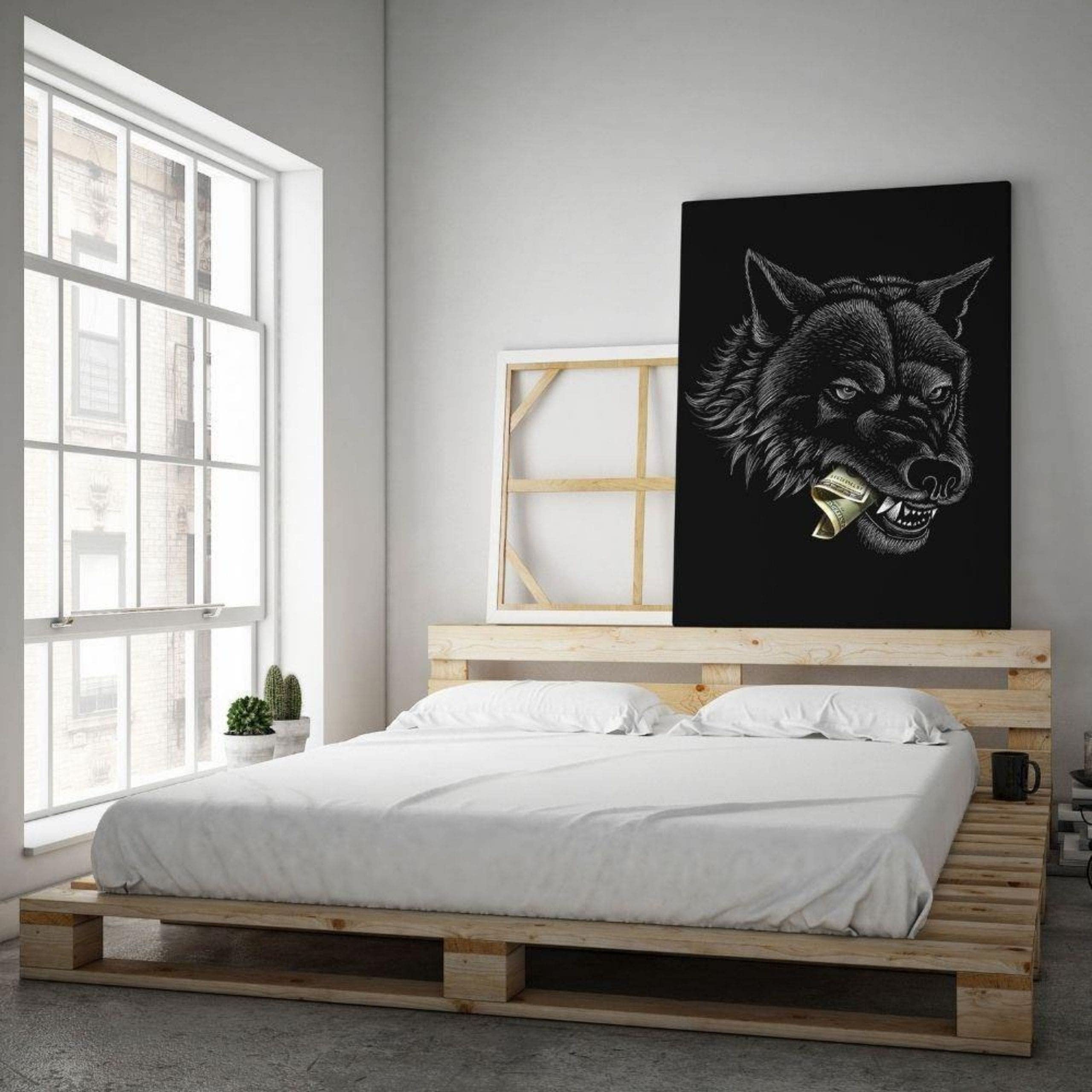 Hustling Sharks Wandbilder Money Wolf Wandbild 30x45 cm Wolf