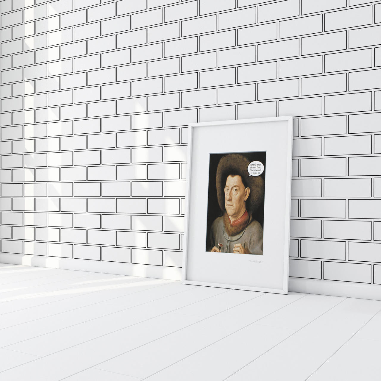 Mineheart Wallpaper Brick Outline Tapete Schwarz-Weiß Rolle
