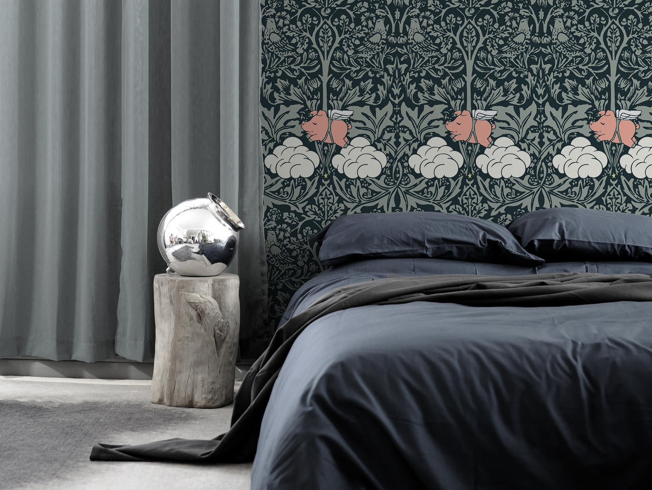 Mineheart Morris Dream Tapete Dunkelgrün Floral