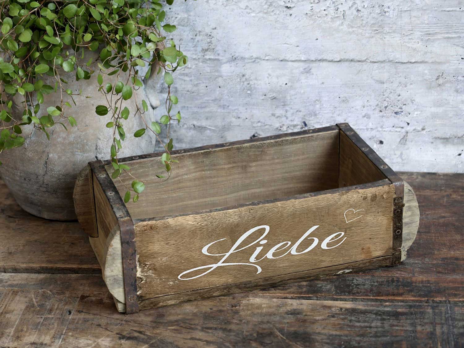 LS-LebenStil Ziegelform Unika Liebe Herz Braun 31x15cm