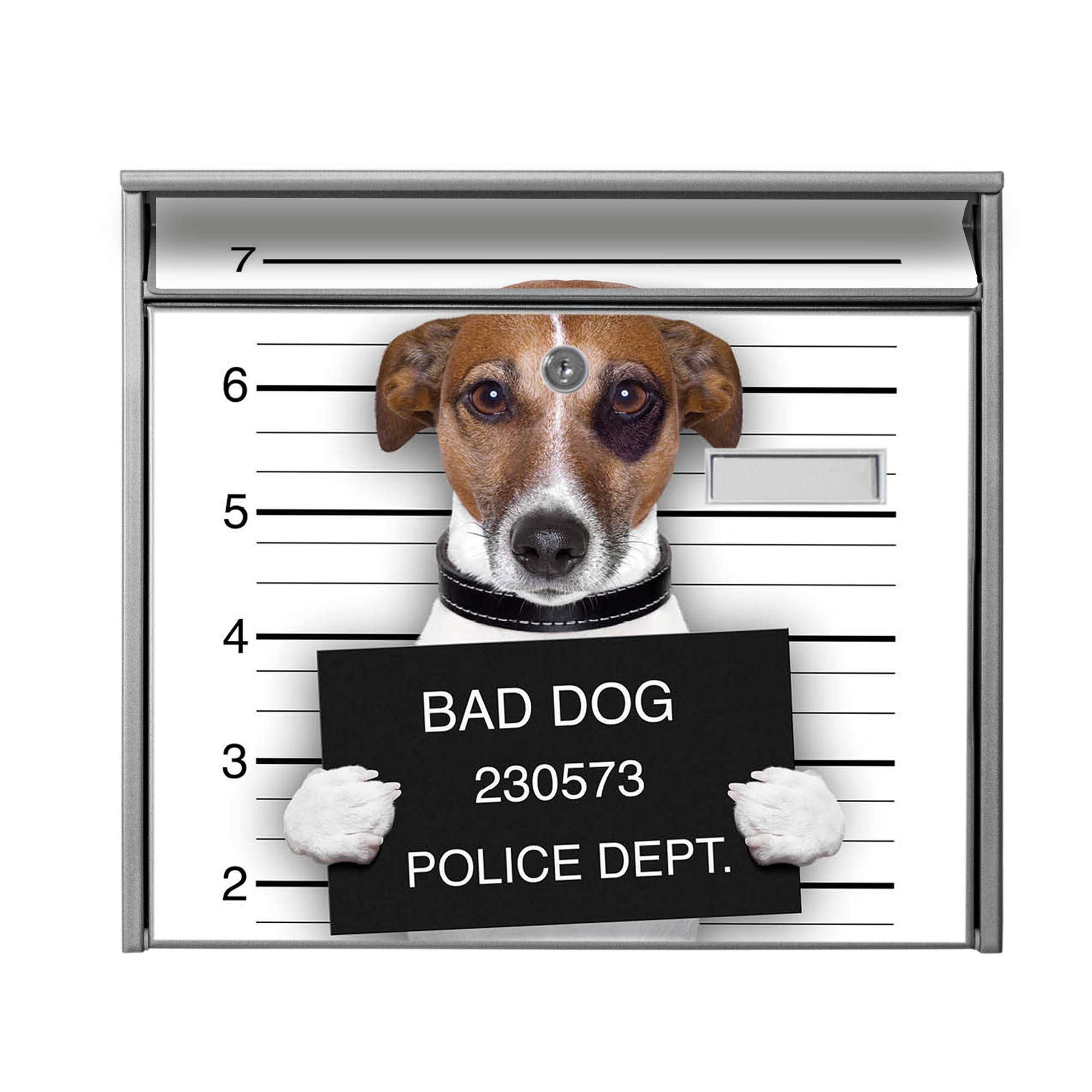 Banjado Briefkasten Burg-Wächter 32x36cm Bad Dog Silber
