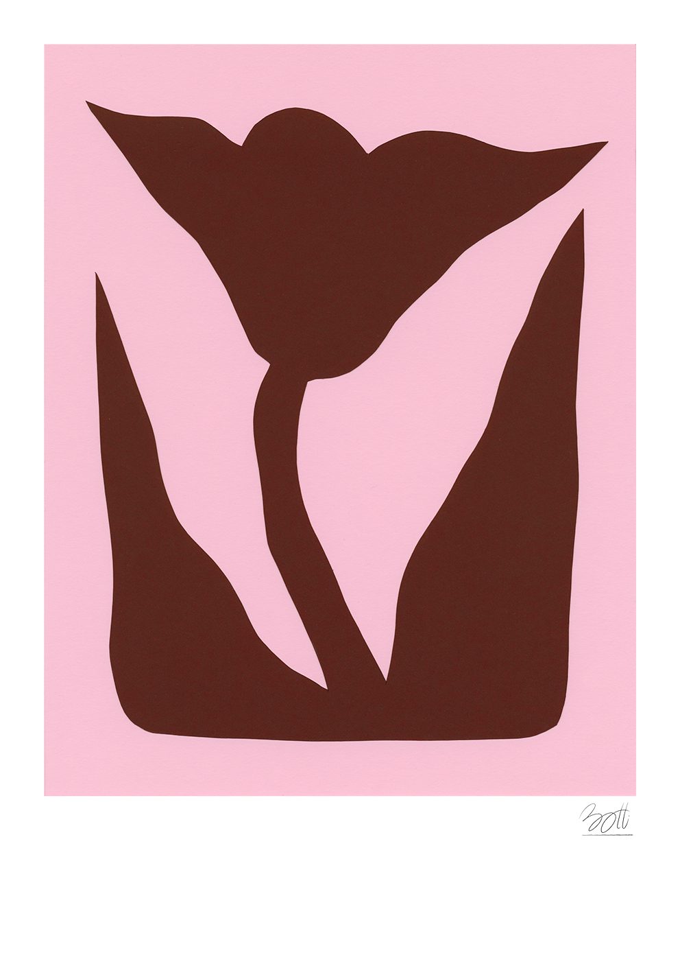 The Poster Club Mountain Lily Poster A4 bordeaux