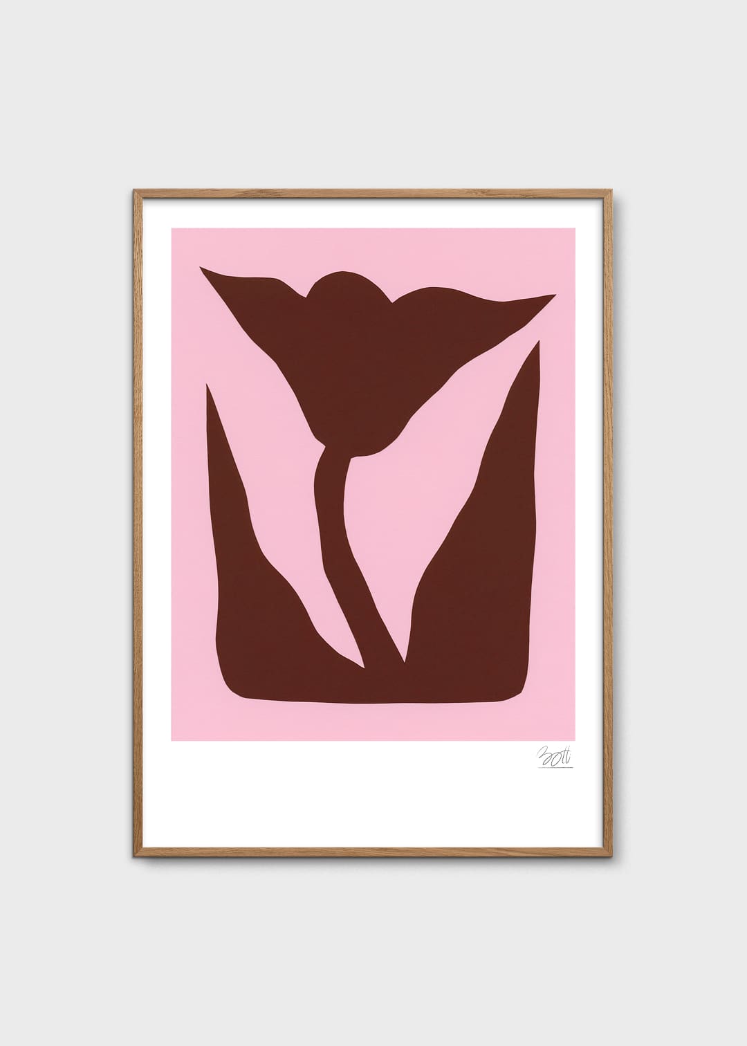 The Poster Club Mountain Lily Poster A4 bordeaux