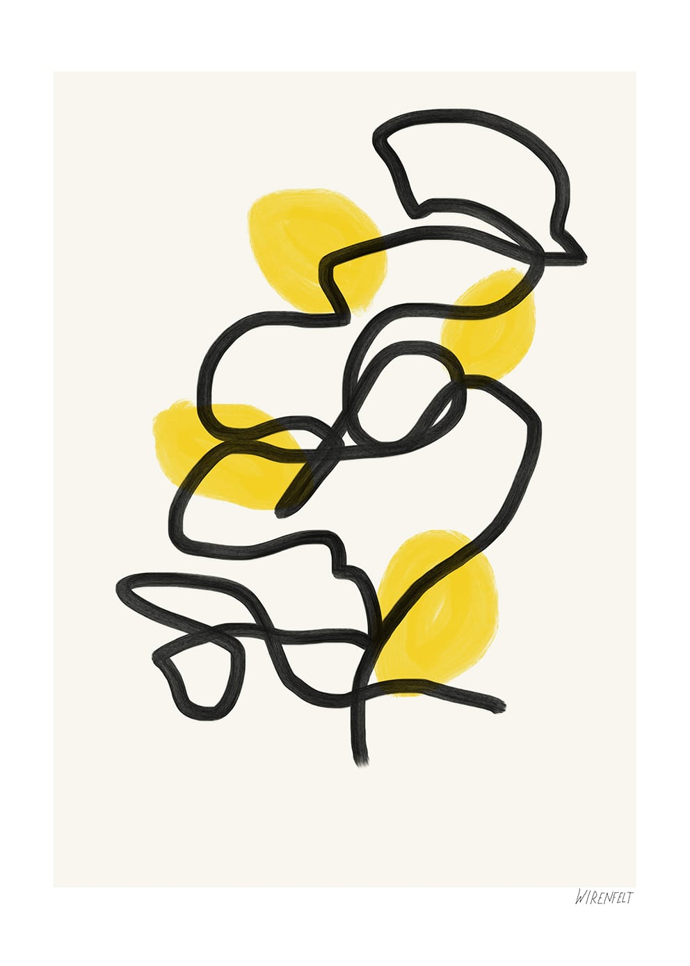 The Poster Club Art Prints Lemons Poster A4 beige-gelb
