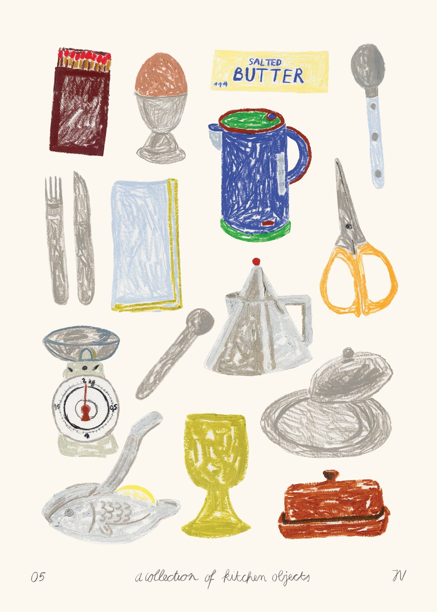 The Poster Club Kitchen Objects Poster 30x40 cm küche