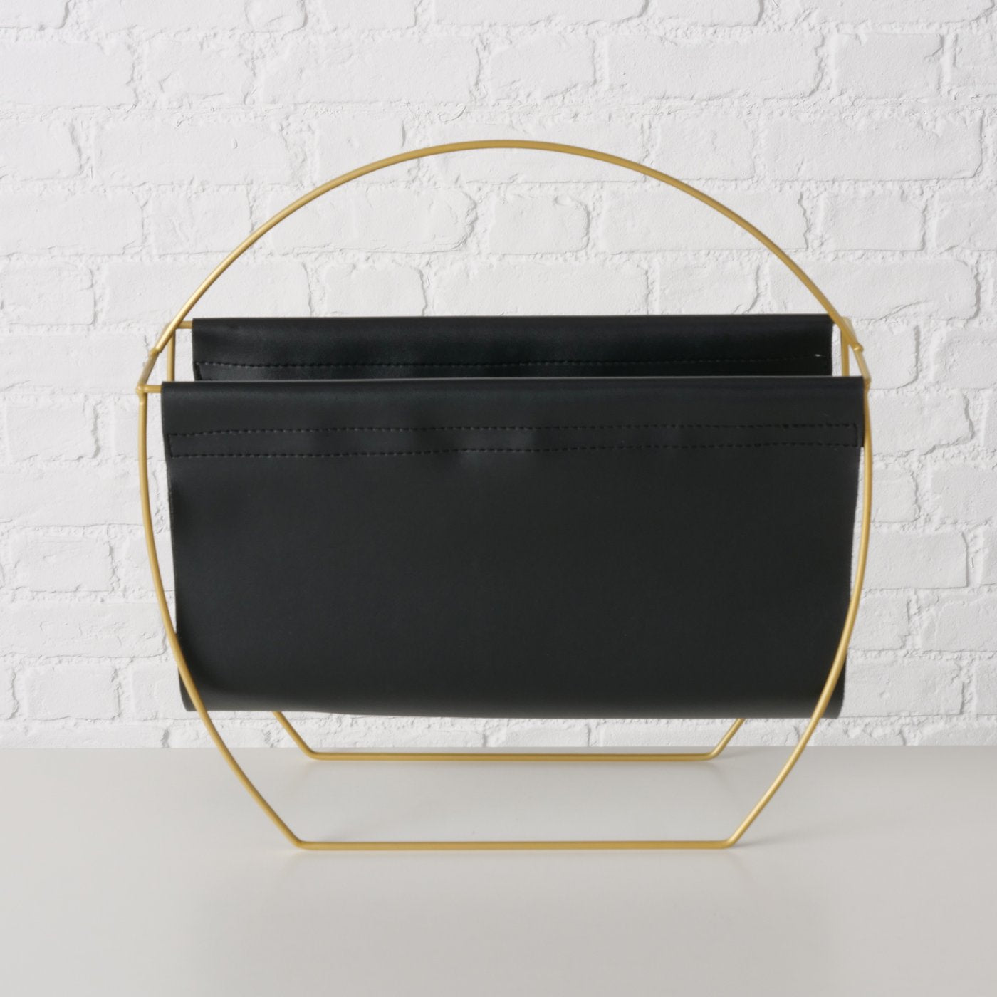LS-LebenStil Möbel & Wohnen Magazinständer Schwarz Gold 40cm