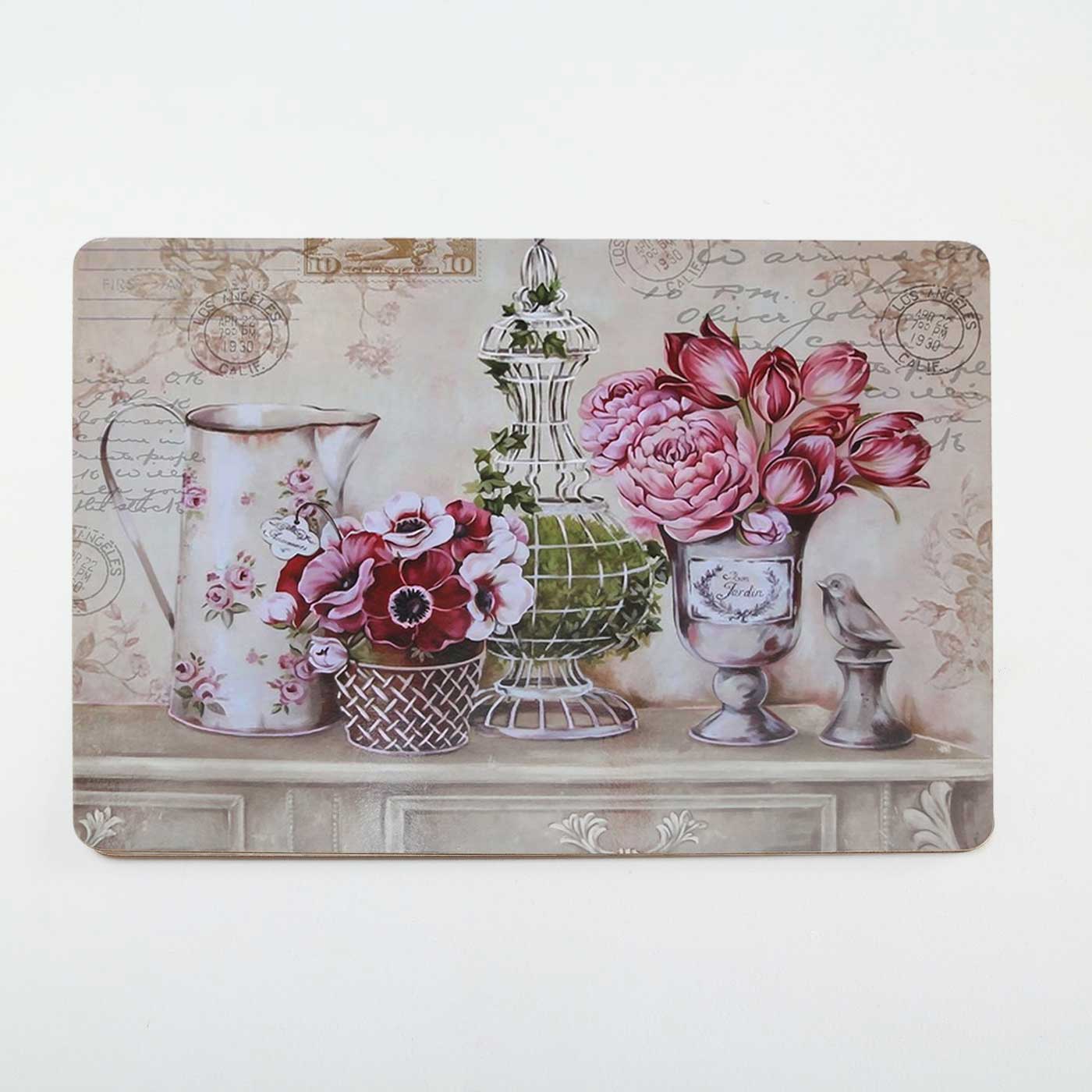 LS-LebenStil Vintage Blumen Tischset 40x30cm 2er Set abwaschbar