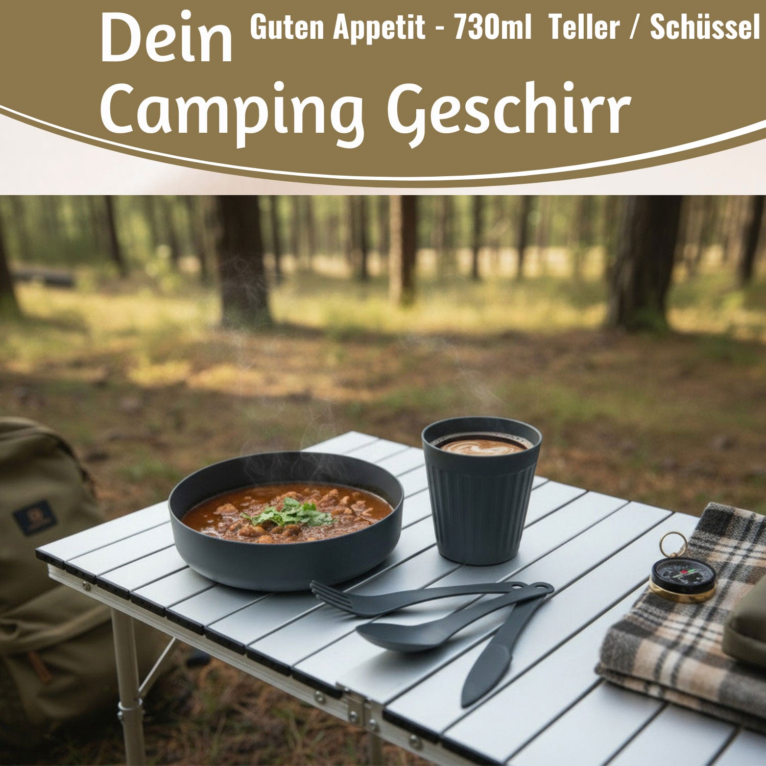 LS-LebenStil Picknick-Set 6-teilig mit Tragetasche