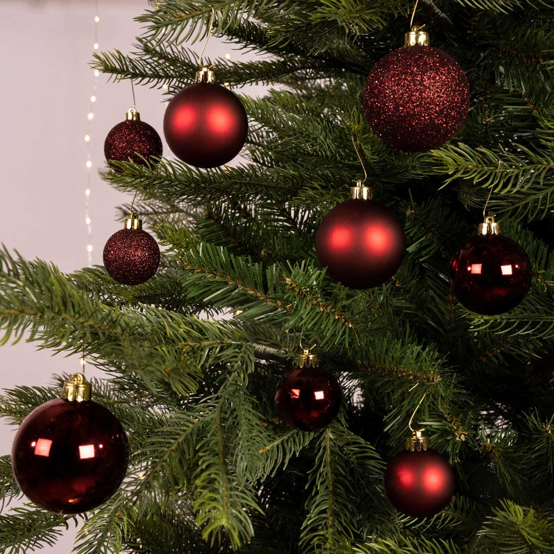LS-LebenStil Weihnachtskugeln Rot 30er Kunststoff 4-6cm