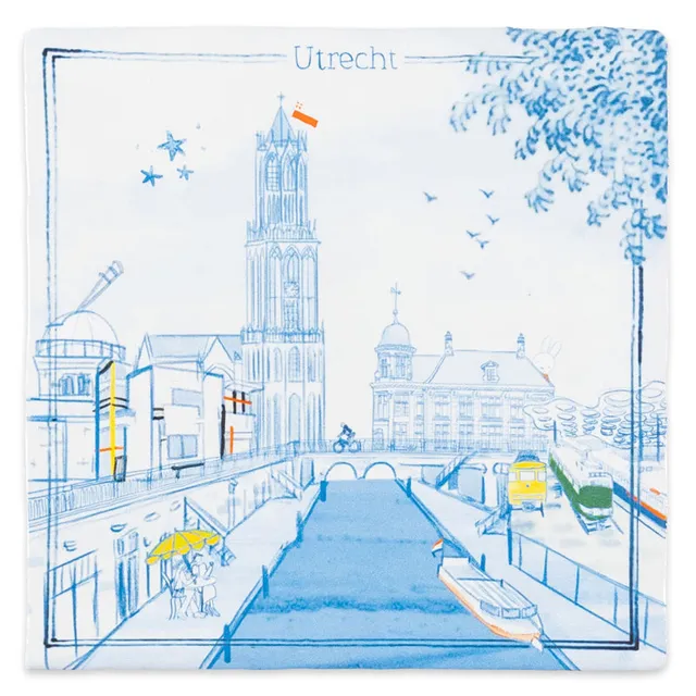 StoryTiles Delft Blue Utrecht Fliese S 10x10 cm Stadt personalisierbar
