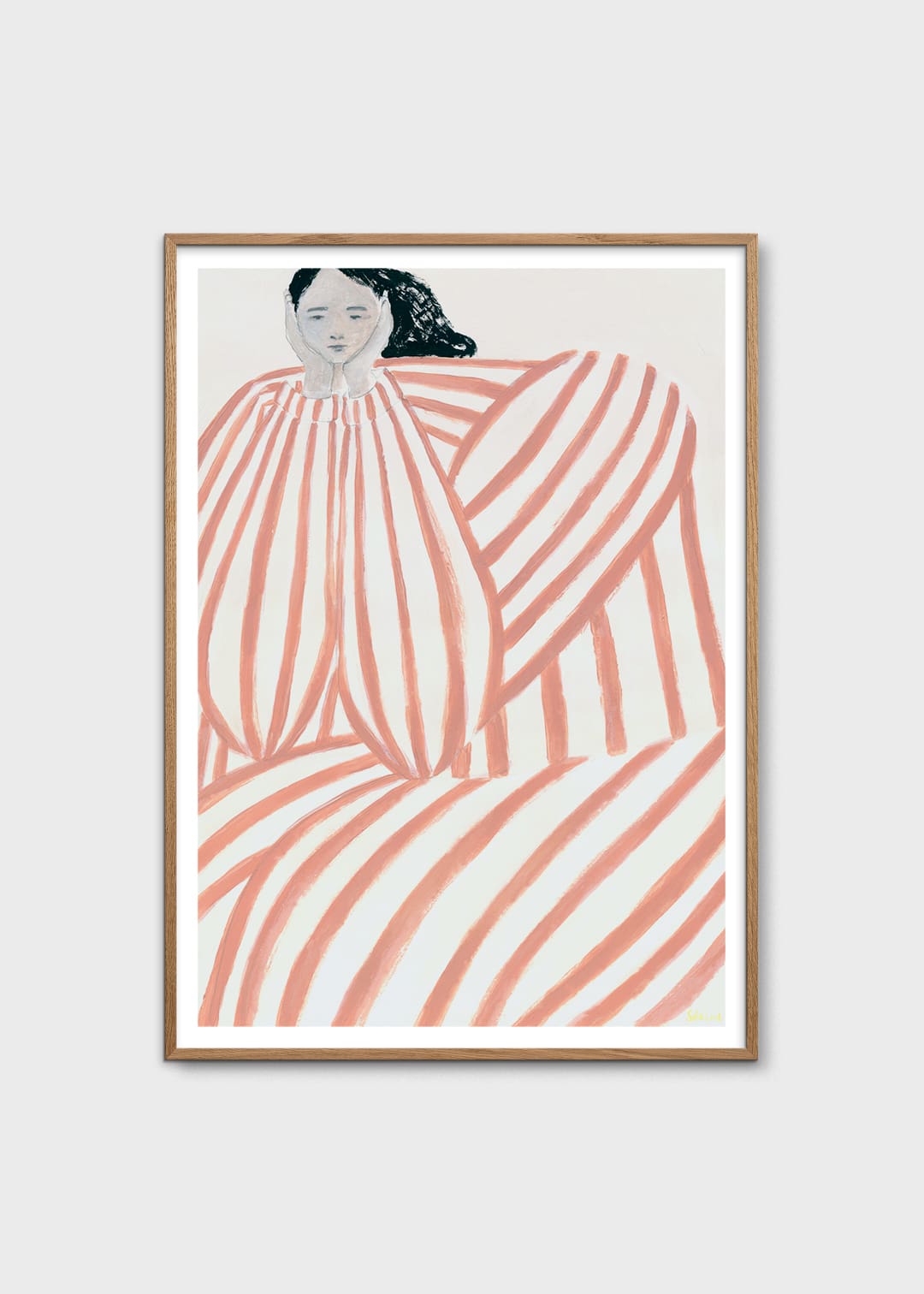 The Poster Club Still Waiting Kunstdruck A4 Beige-Rosa