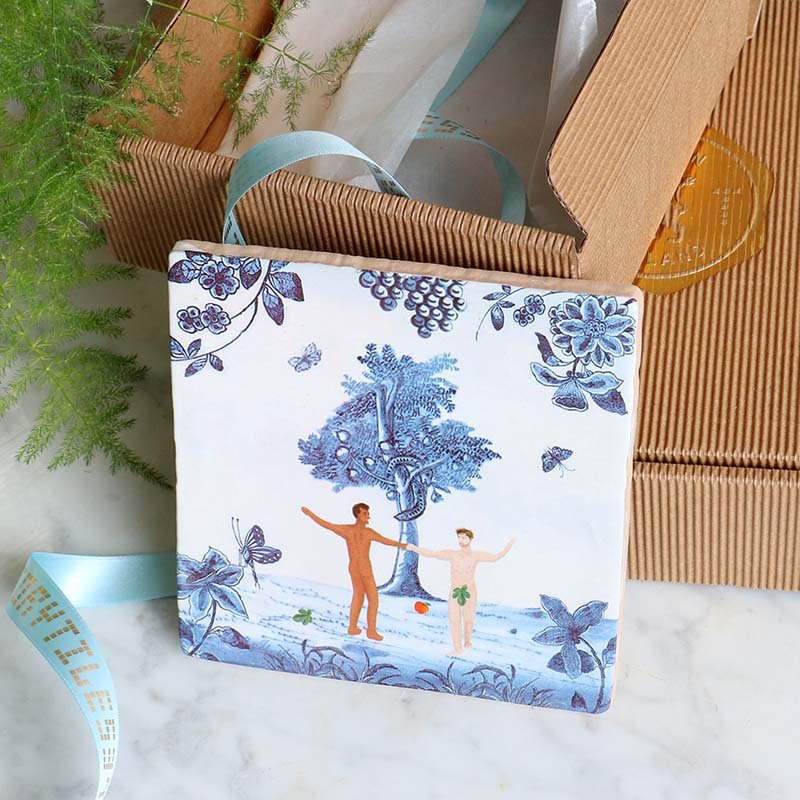 Storytiles Delft Blue Adam & Adam Wandfliese 10x10 cm Liebe