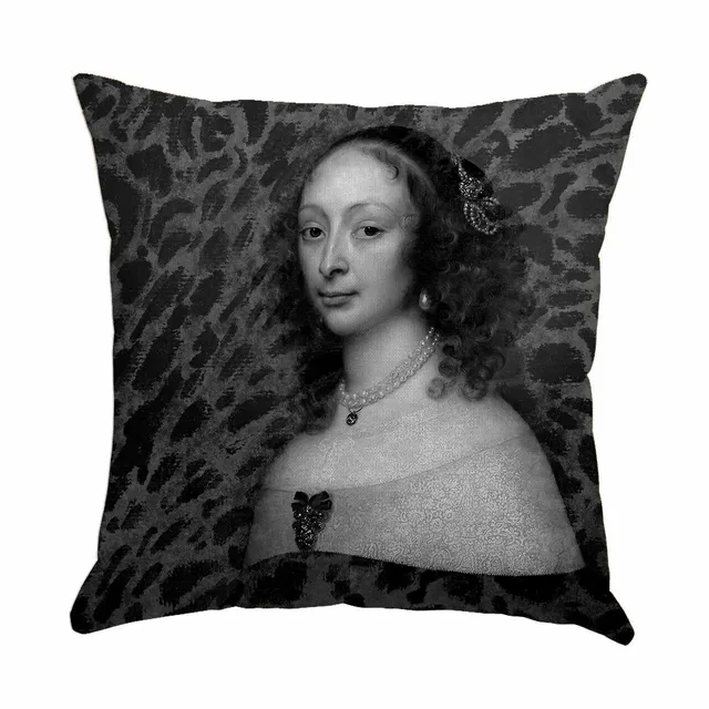 Mineheart Leopard Lady 1 Kissen Grau Canvas 46x46cm