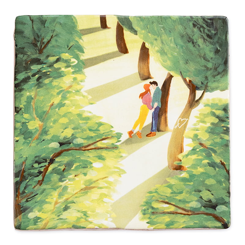 Storytiles Delft Blue Het begon met 'n kus Wandfliese S 10x10 cm