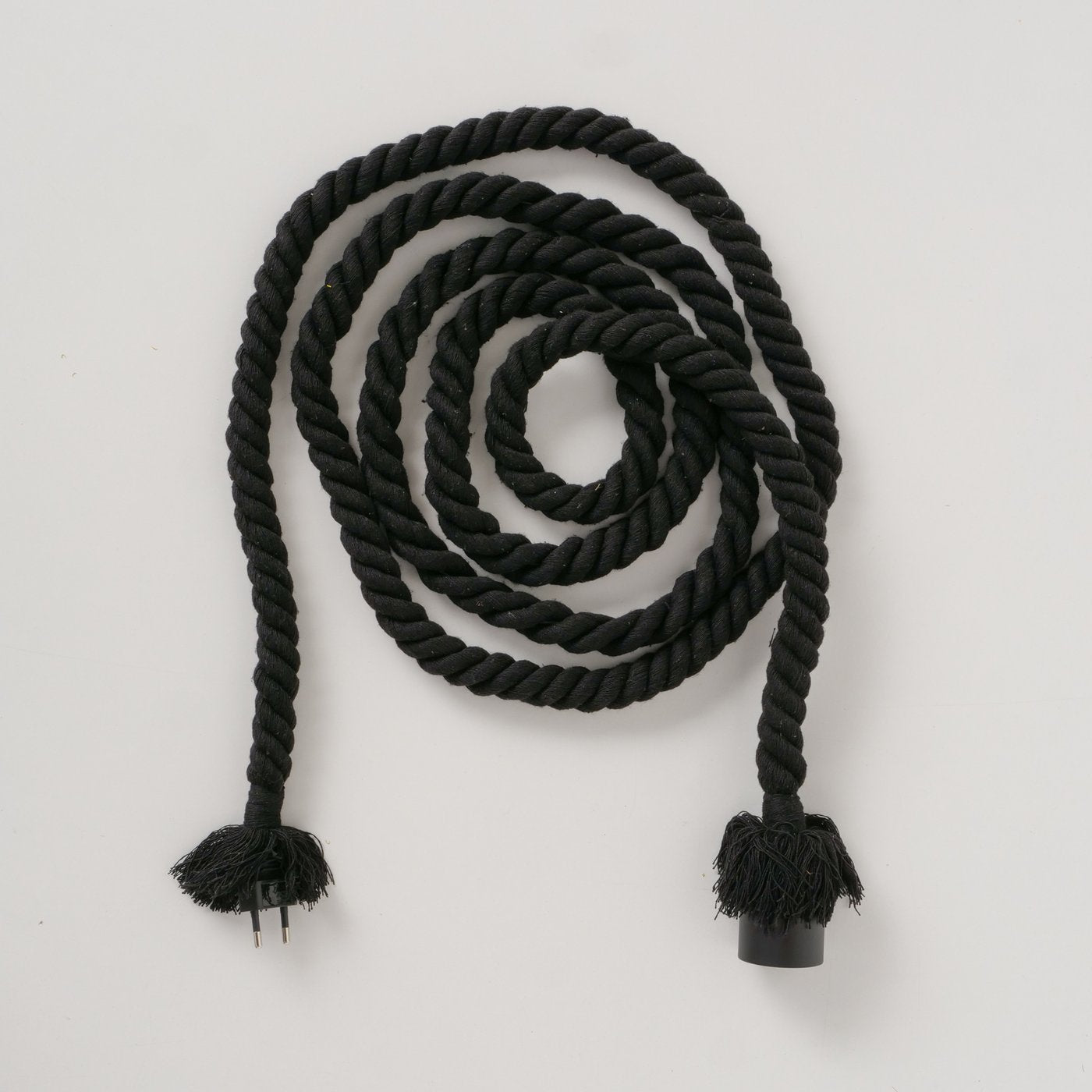 LS-LebenStil Möbel & Wohnen Pendelleuchte 300cm Schwarz Sisal-Seil