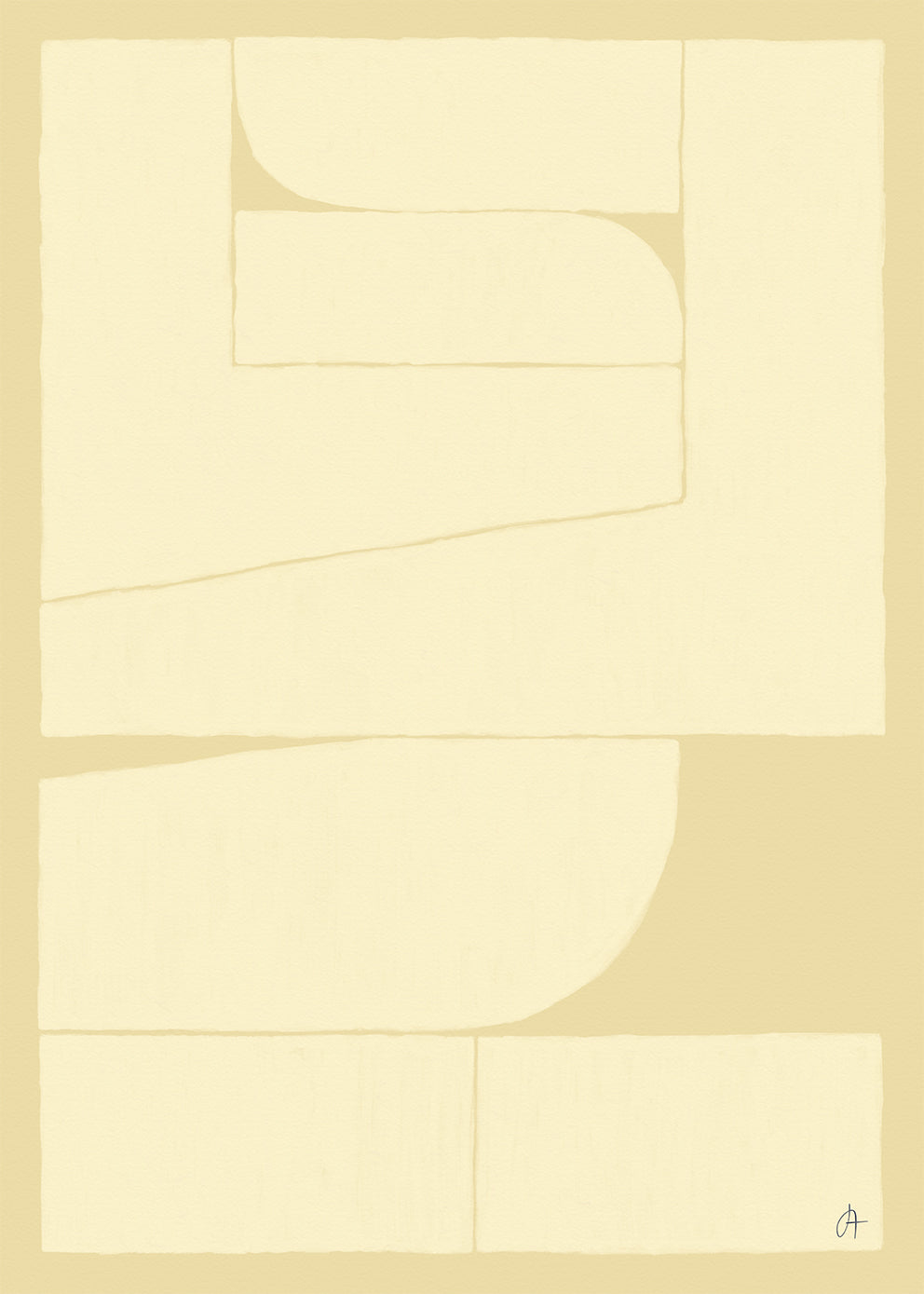 The Poster Club Art Prints 7AM Poster A4 beige gelb