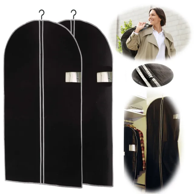 LS-LebenStil Kleidersack XL 150x60cm Schwarz 2er Set