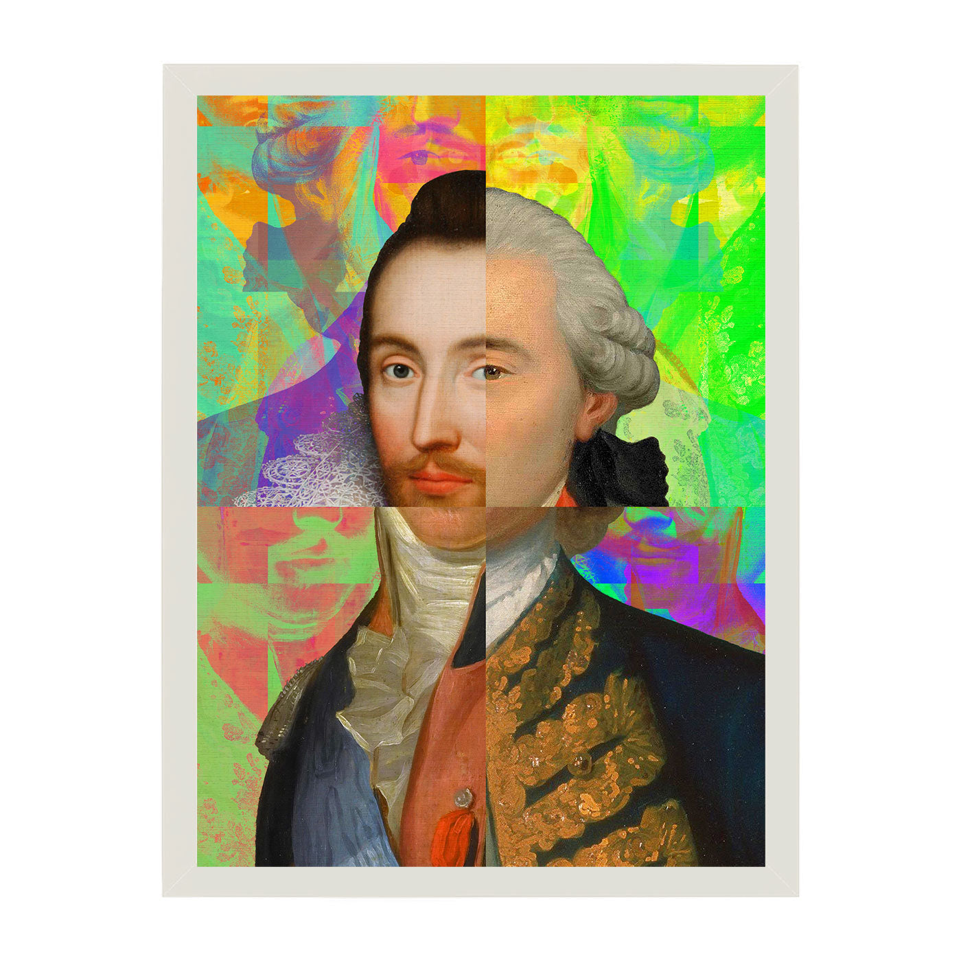 Mineheart Gentleman Puzzled Wandbild Blau Gold 30x41 cm
